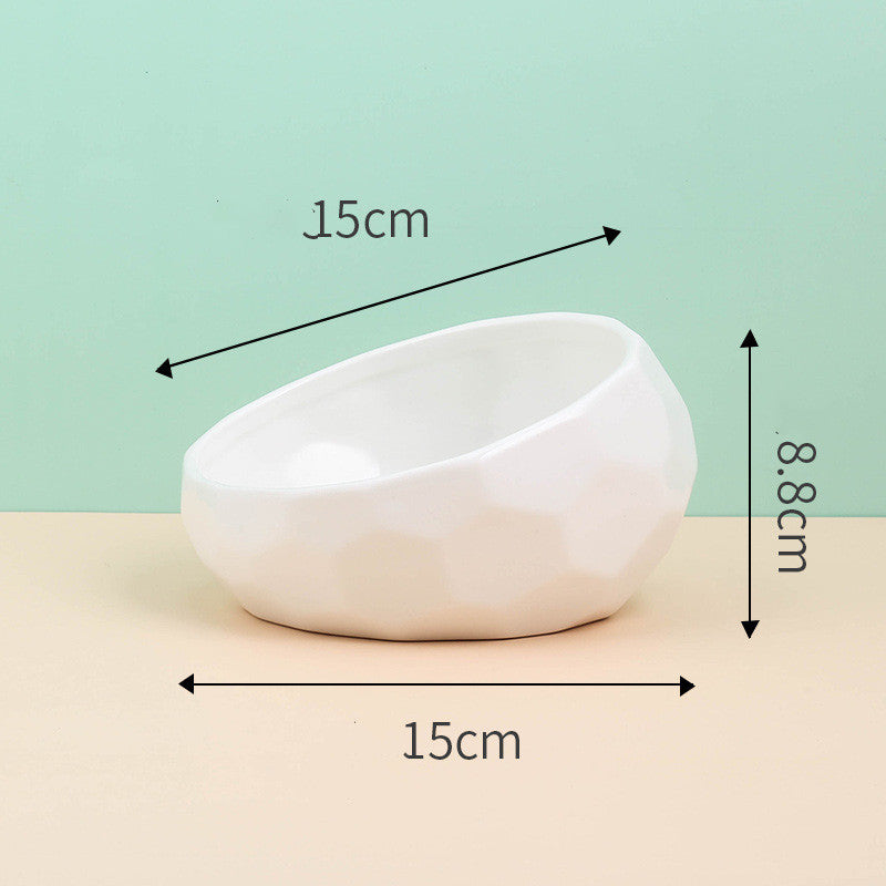 Geometric Bright Ceramic Pet Bowls and stand sets