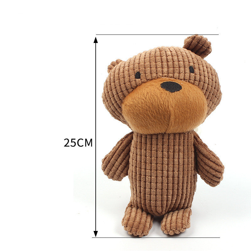 Corduroy Bears Squeaky Dog Toy