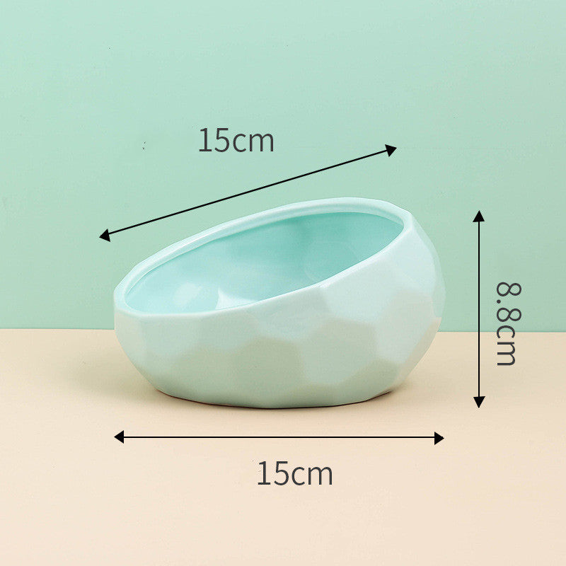 Geometric Bright Ceramic Pet Bowls and stand sets