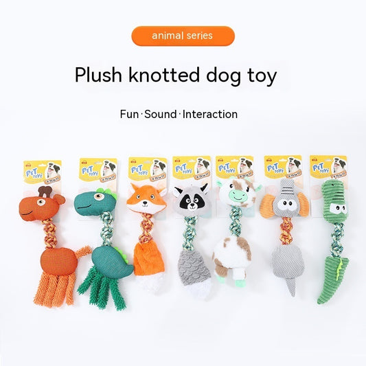 Plush-Knotted Animal Crew Squeaky Toys