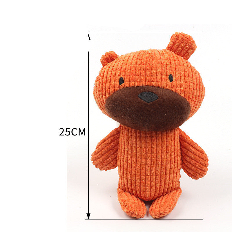 Corduroy Bears Squeaky Dog Toy