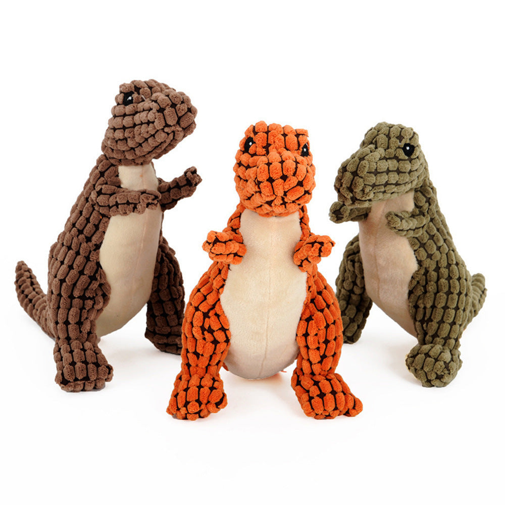 Plush Dinos Squeaky Dog Toys