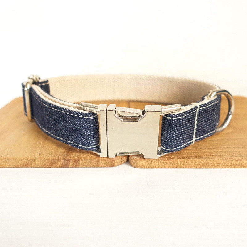 Denim Collar and Leash Set