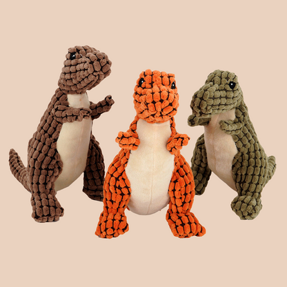 Plush Dinos Squeaky Dog Toys